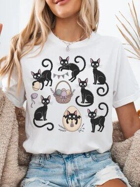 Cute Easter Cat Shirt, Cat Lover Gift Tee, Spooky Cat Tee